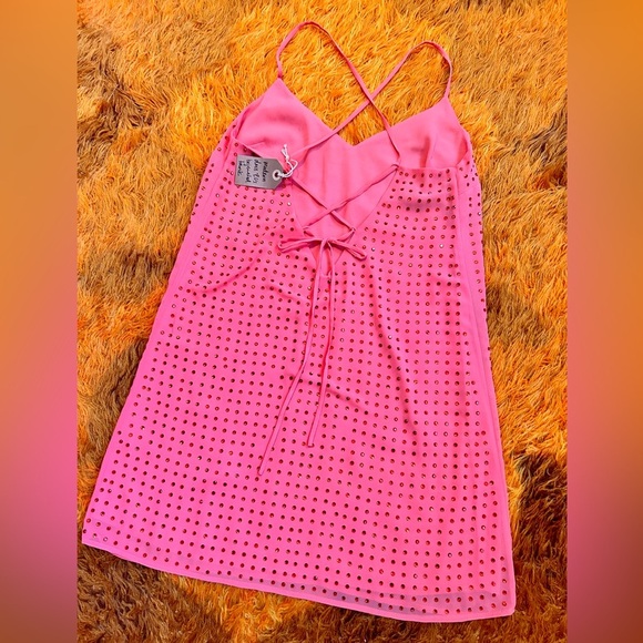 Marciano Designer GUESS Bejeweled Rhinestone Criss Cross Strappy Tank - Picture 5 of 8